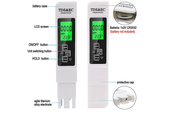 Digital TDS, EC, Temperature Meter