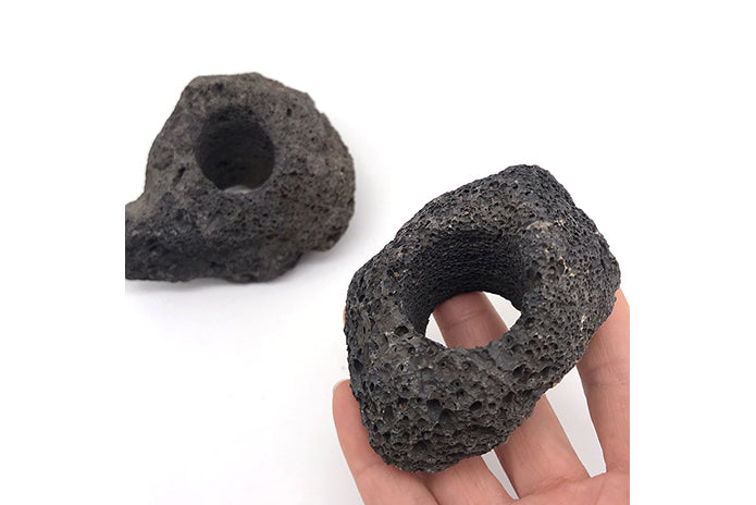 Black Lava Rock with Hole